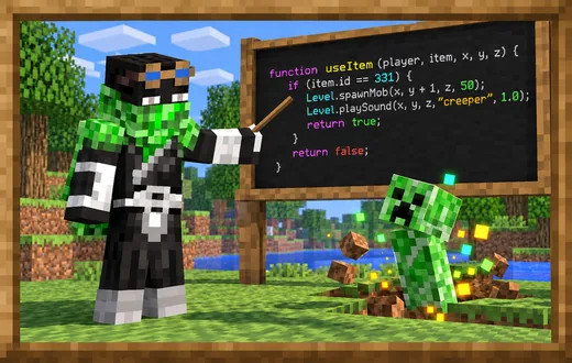 SirKael programando un mod para Minecraft PE